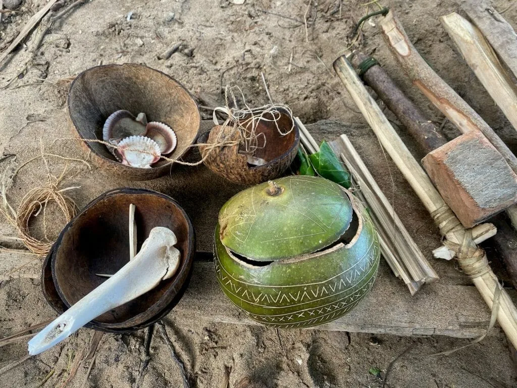 Kitchen utensils made during bushcraft training
