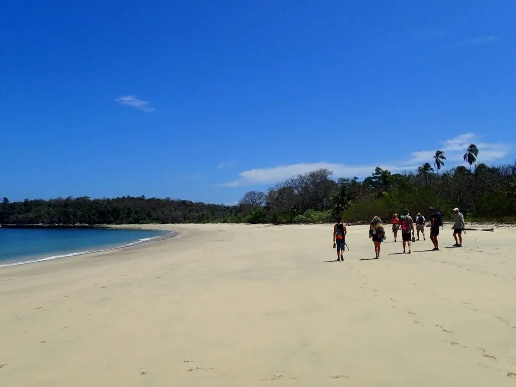 Castaway group on desert island