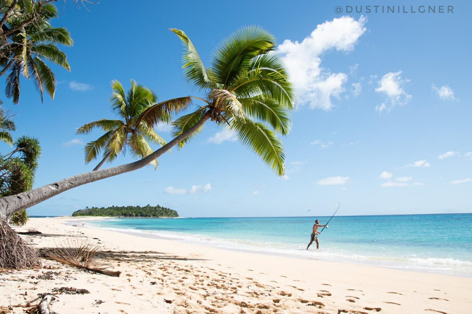 Kara and Nate & a Tonga Recap 1 Man fishing from the beach in Tonga