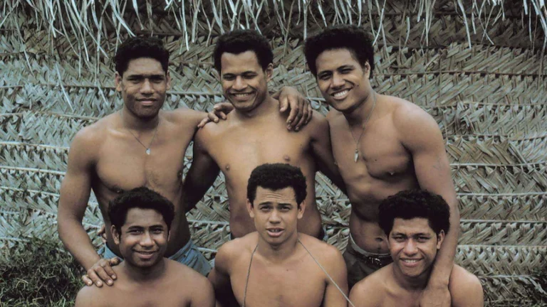 Tonga Castaways: The real Lord of the Flies 9 Sione, Stephen, Kolo, David, Luke and Mano were shipwrecked on Ata Island in 1965.(Supplied: Sione Filipe Totau)