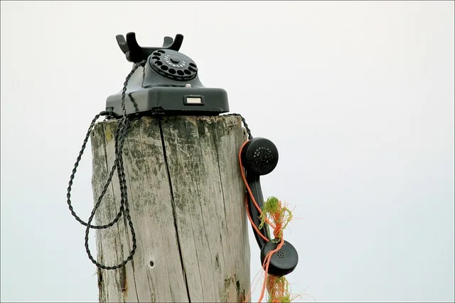 Phone on a wooden mast