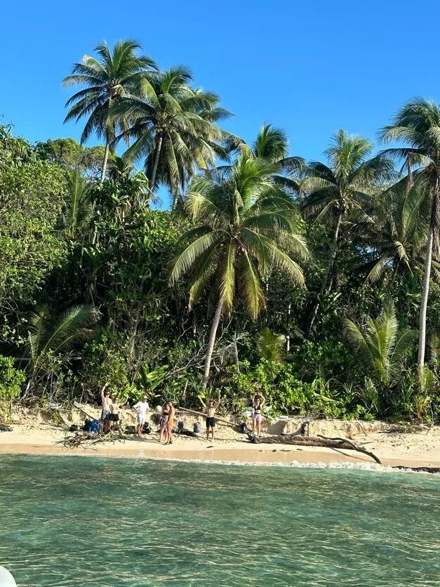group being rescued after survival phase Indonesia