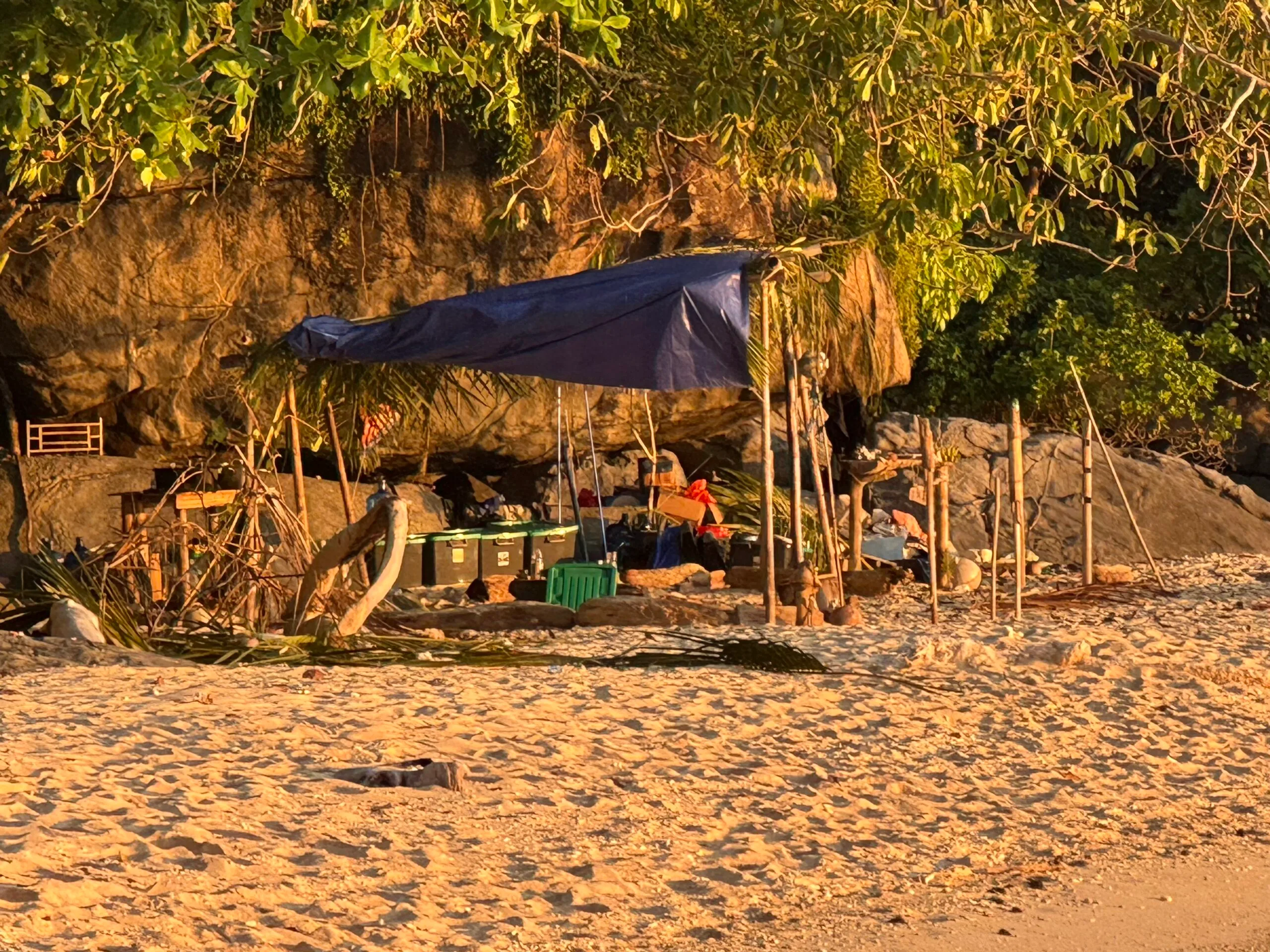 shelter on beach Indonesia