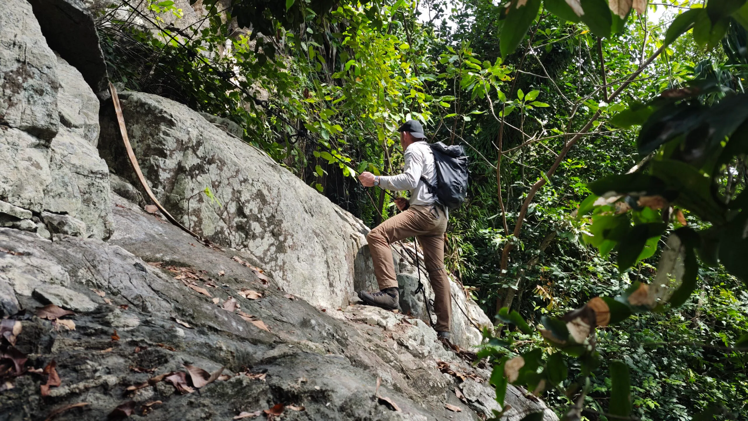 Man on rock Indonesia