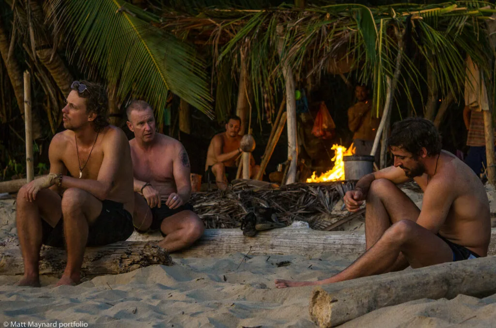 group of men on beach