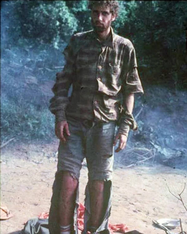 Yossi Ghinsberg, one of the famous castaways, looking distressed after surviving in the Amazon.
