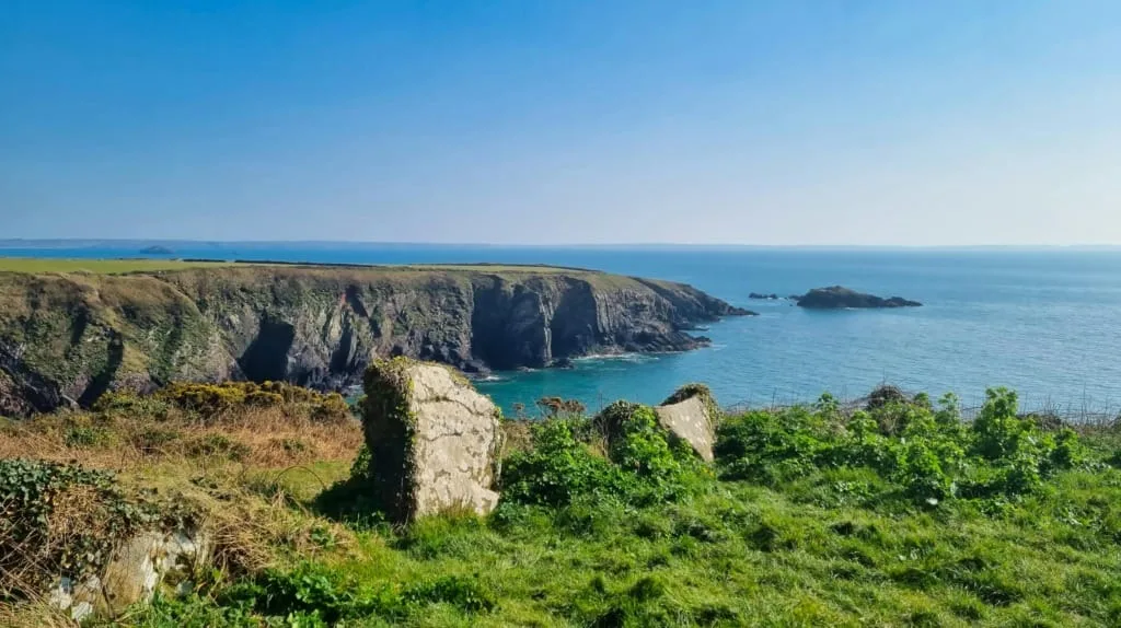 Breathtaking view of the cliffs and sea at St Davids in Wales, perfect for nature lovers.