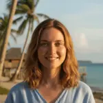 Survival expert demonstrating essentials for desert island survival and coastal shelter building in a tropical island setting.