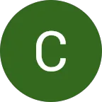 Letter C on green circle. Simple graphic, initial.